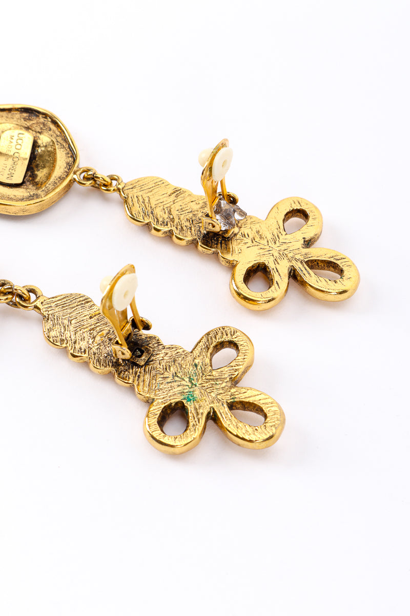 Vintage Ugo Correani Roman Medallion Drop Earrings post unhinged closeup @recessla