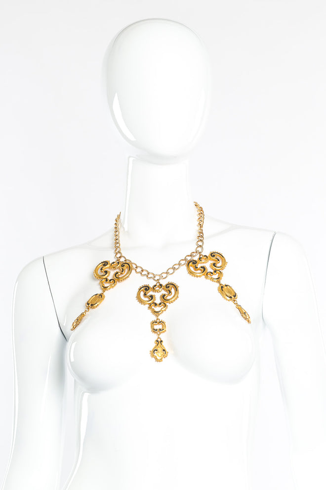 Vintage Emanuel Ungaro 3-strand Garland Necklace front view on mannequin @Recessla