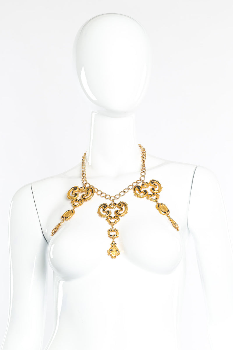 Vintage Emanuel Ungaro 3-strand Garland Necklace front view on mannequin @Recessla