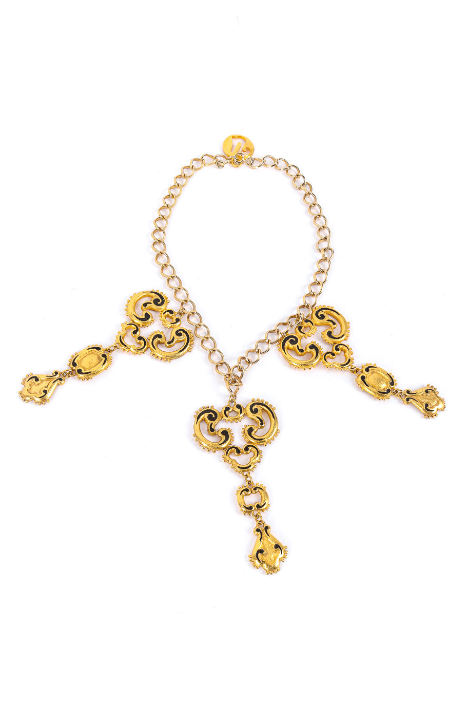 Vintage Emanuel Ungaro 3-strand Garland Necklace laid flat @Recessla