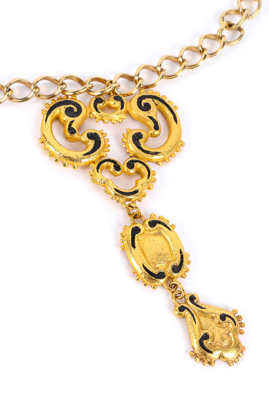 Vintage Emanuel Ungaro 3-strand Garland Necklace pendant closeup @Recessla