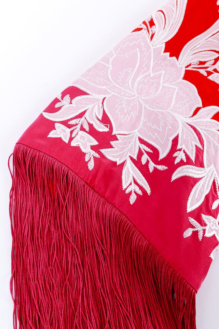 Ungaro Embroidered Floral Fringe Jacket sleeve closeup @recess la