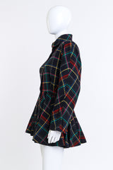 Vintage Emanuel Ungaro Plaid Peplum Jacket side on mannequin @recess la