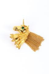 Vintage Pauline Rader Gilded Unicorn Bust Brooch front @recess la