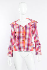 Pastel gingham jacket by Vivienne Westwood on mannequin front @recessla