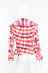 Pastel gingham jacket by Vivienne Westwood on mannequin back @recessla