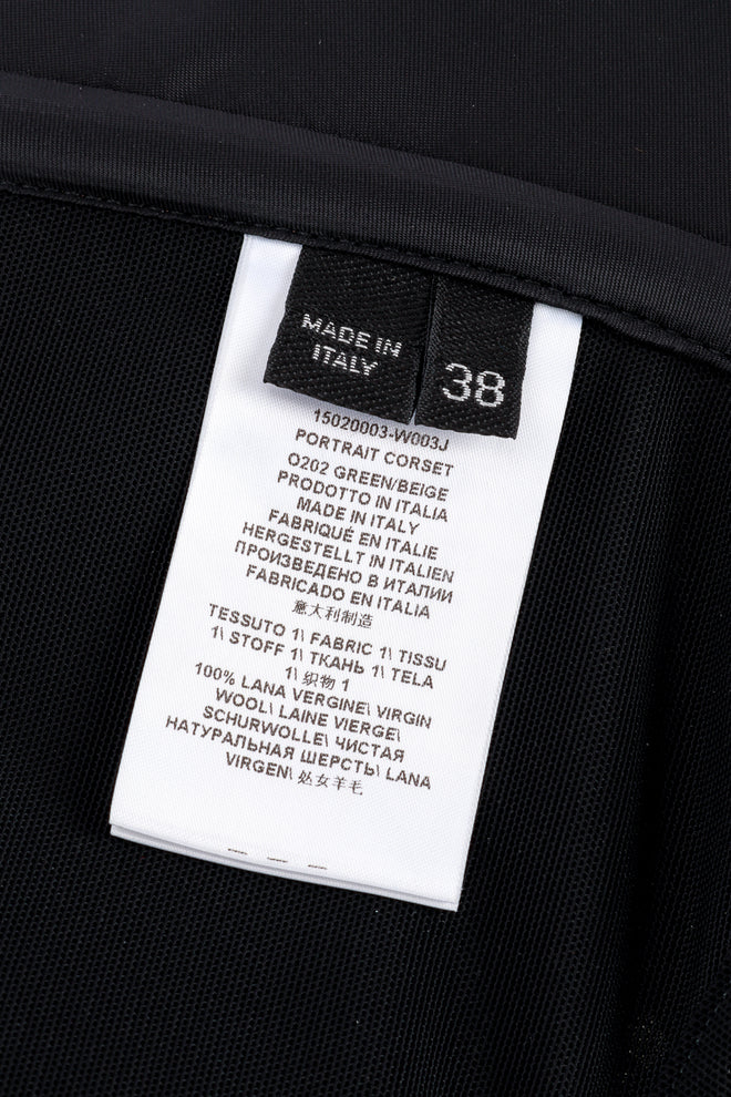 Vivienne Westwood 2021 F/W Plaid Portrait Corset label @RECESS LA