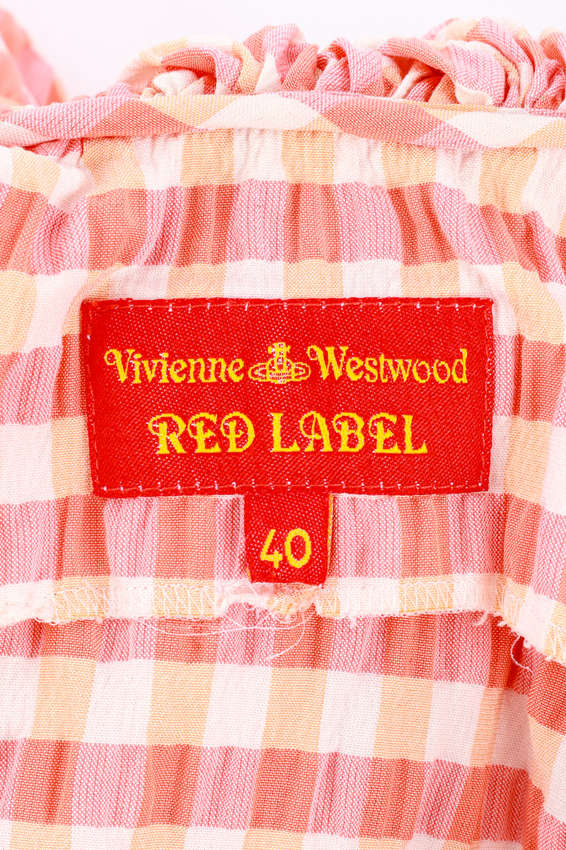 Vivienne Westwood 2011 S/SP Gingham Ruffle Dress label @RECESS LA