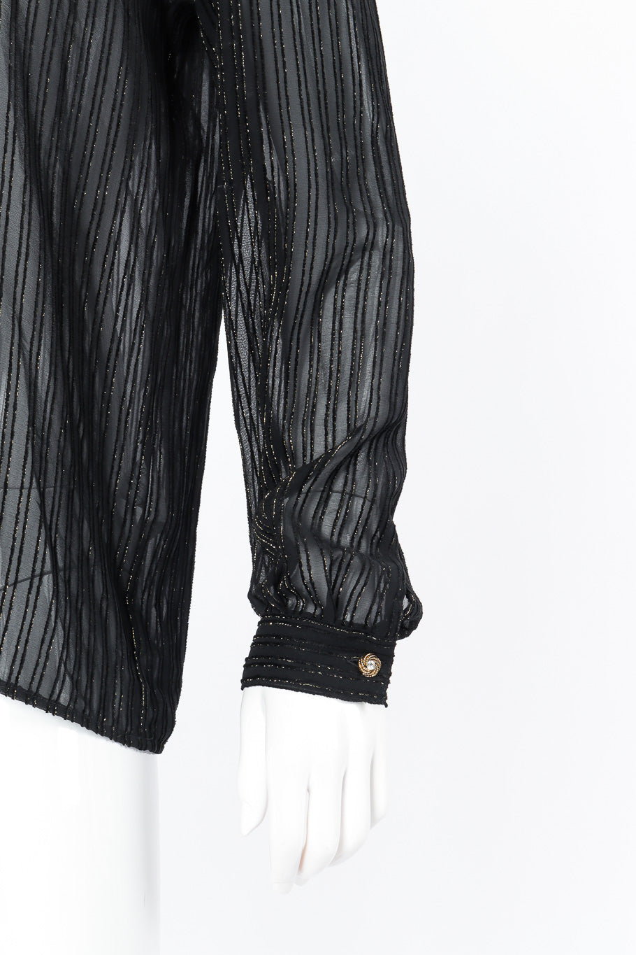 Valentino sheer lamé stripe blouse sleeve details @recessla