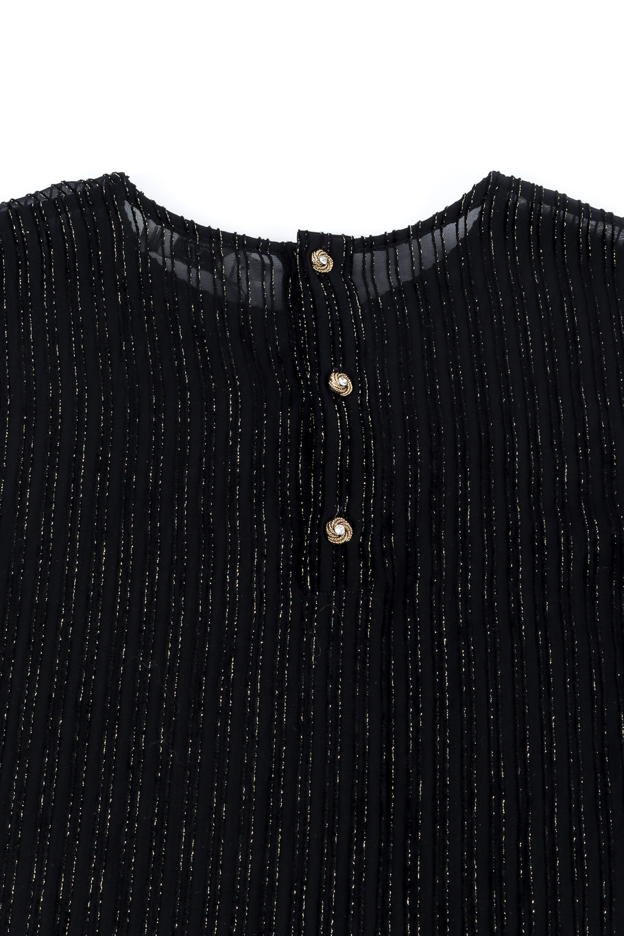 Valentino sheer lamé stripe blouse button detail @recessla