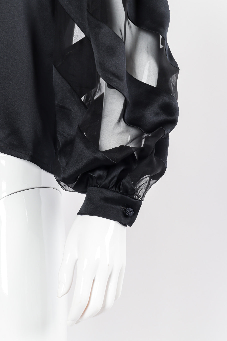 Ballon sleeve blouse by Valentino on mannequin sleeve close @recessla