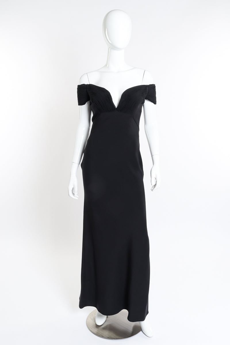 valentino off shoulder dress Valentino Garavani Bow Off-The-Shoulder Crepe Midi Dress