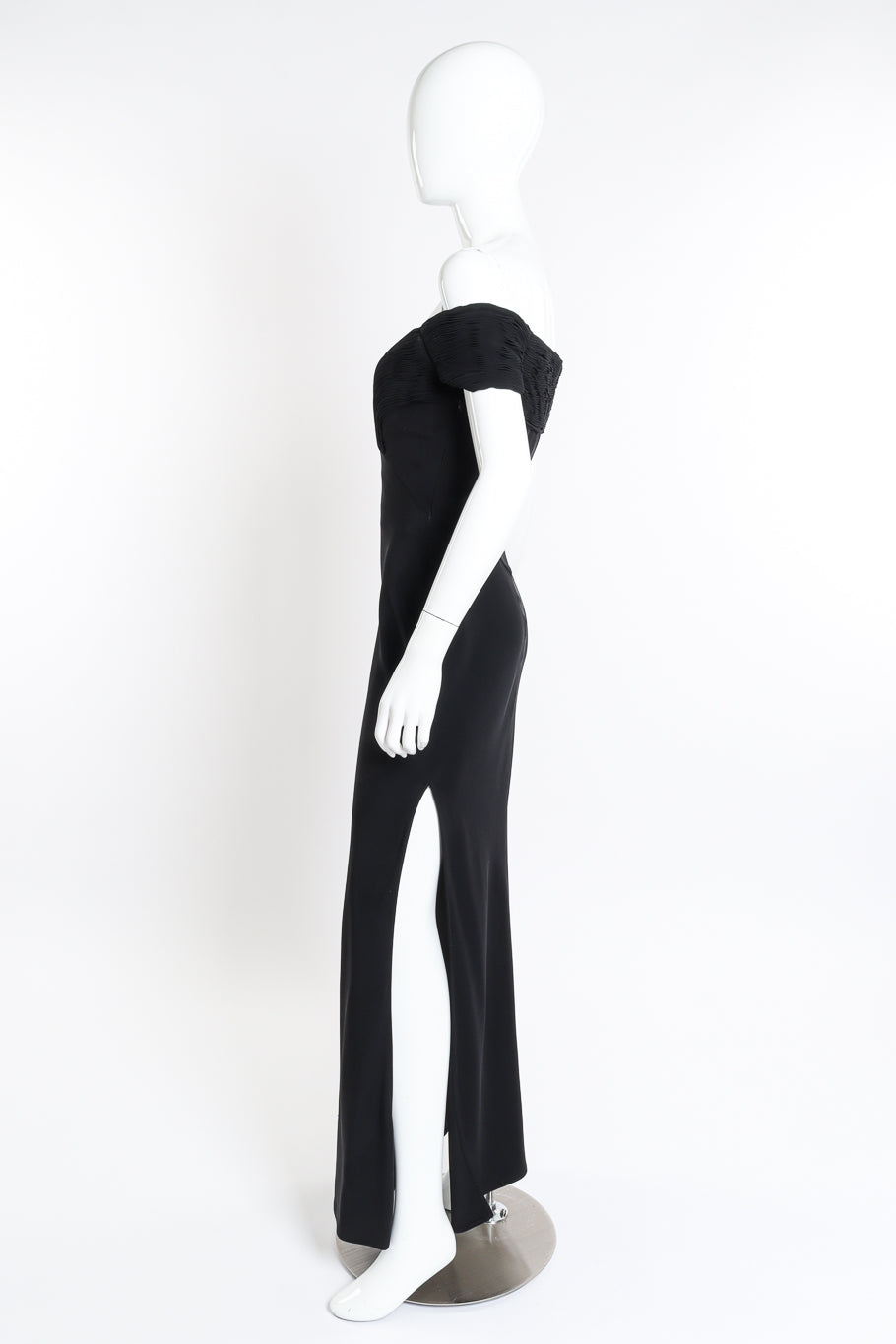 Valentino Ruched Bustier Off Shoulder Gown left side on mannequin @recessla