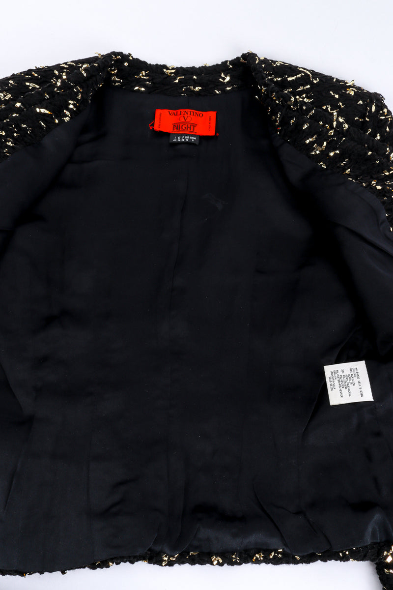 Vintage Valentino Night Tinsel Textured Jacket lining @recess la