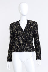 Vintage Valentino Night Tinsel Textured Jacket front on mannequin @recess la