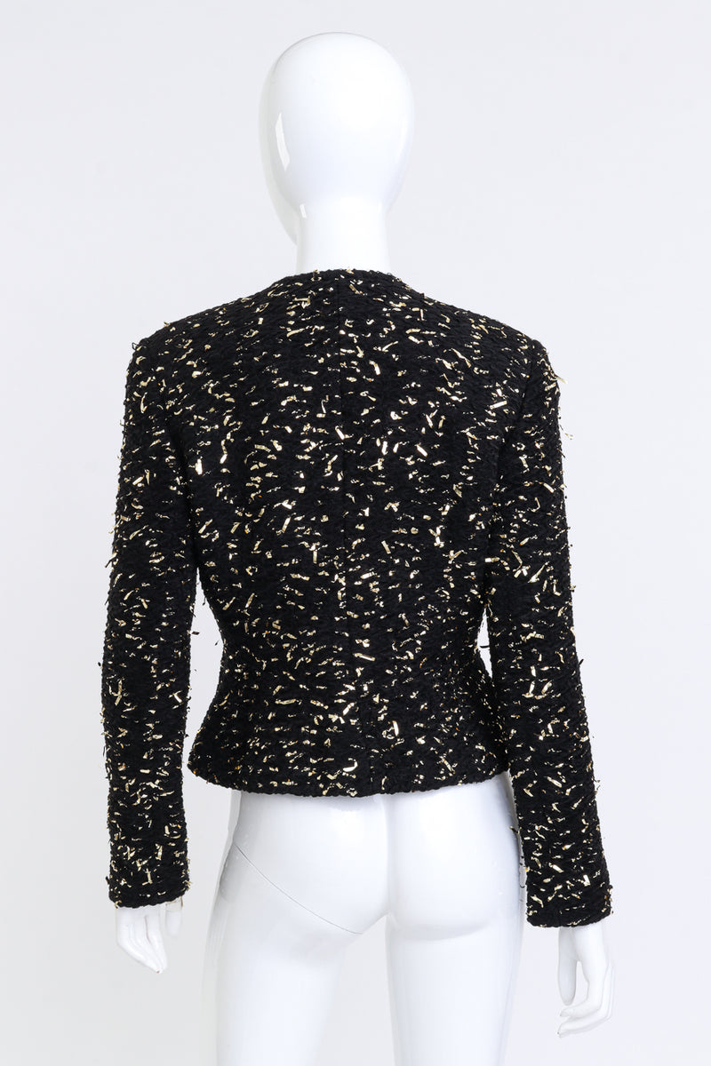 Vintage Valentino Night Tinsel Textured Jacket back on mannequin @recess la