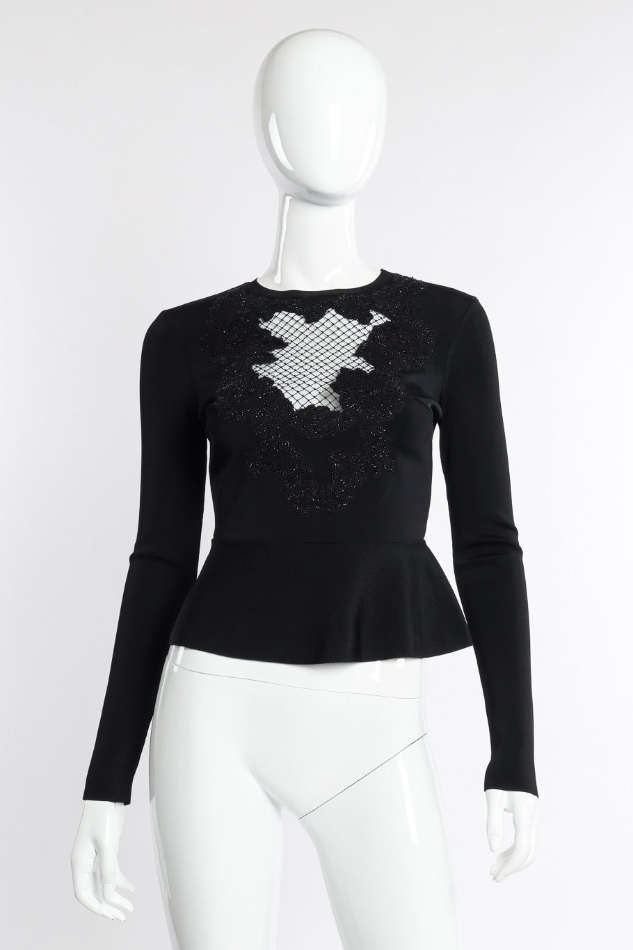 Valentino Beaded Fishnet Knit Top front on mannequin @recessla