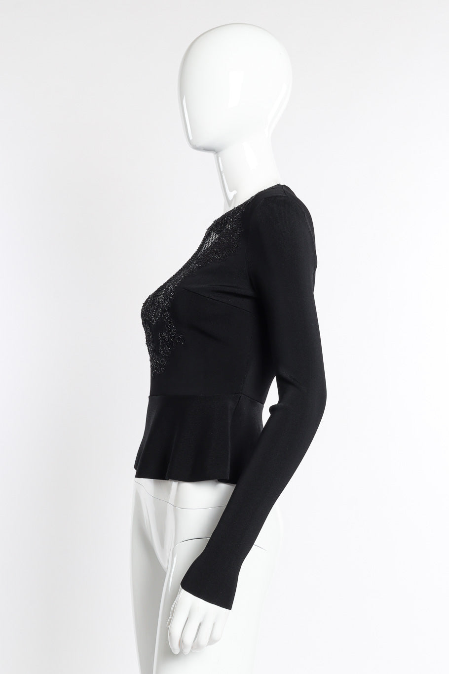 Valentino Beaded Fishnet Knit Top side on mannequin @recessla