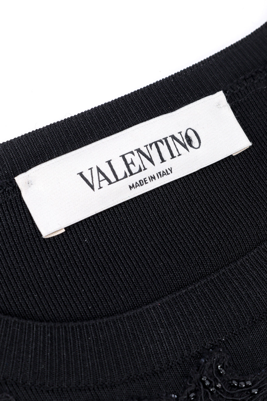 Valentino Beaded Fishnet Knit Top signature label closeup @recessla