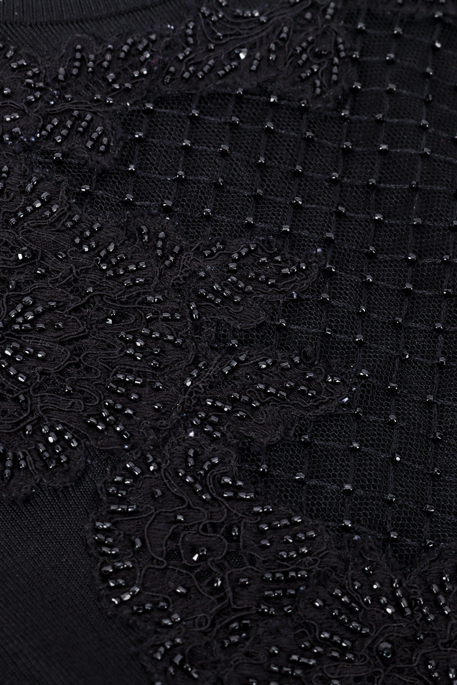 Valentino Beaded Fishnet Knit Top appliqué closeup @recessla