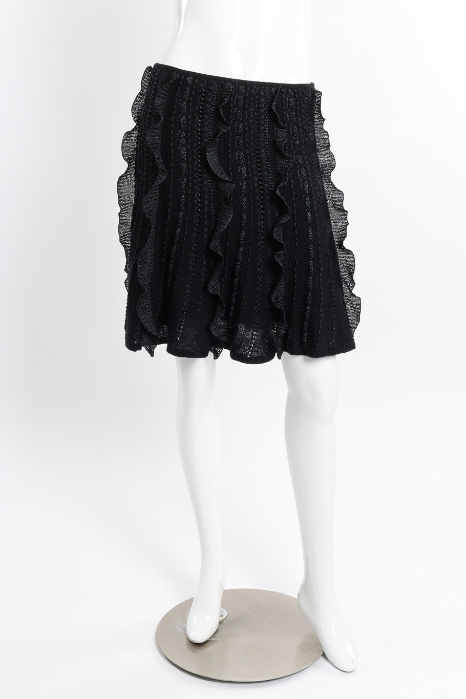 Ribbed Ruffle Knit Top & Skirt Set by Valentino on mannequin skirt only front @recessla