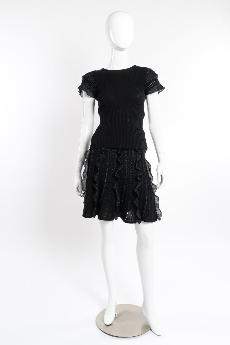 Ribbed Ruffle Knit Top & Skirt Set by Valentino on mannequin @recessla