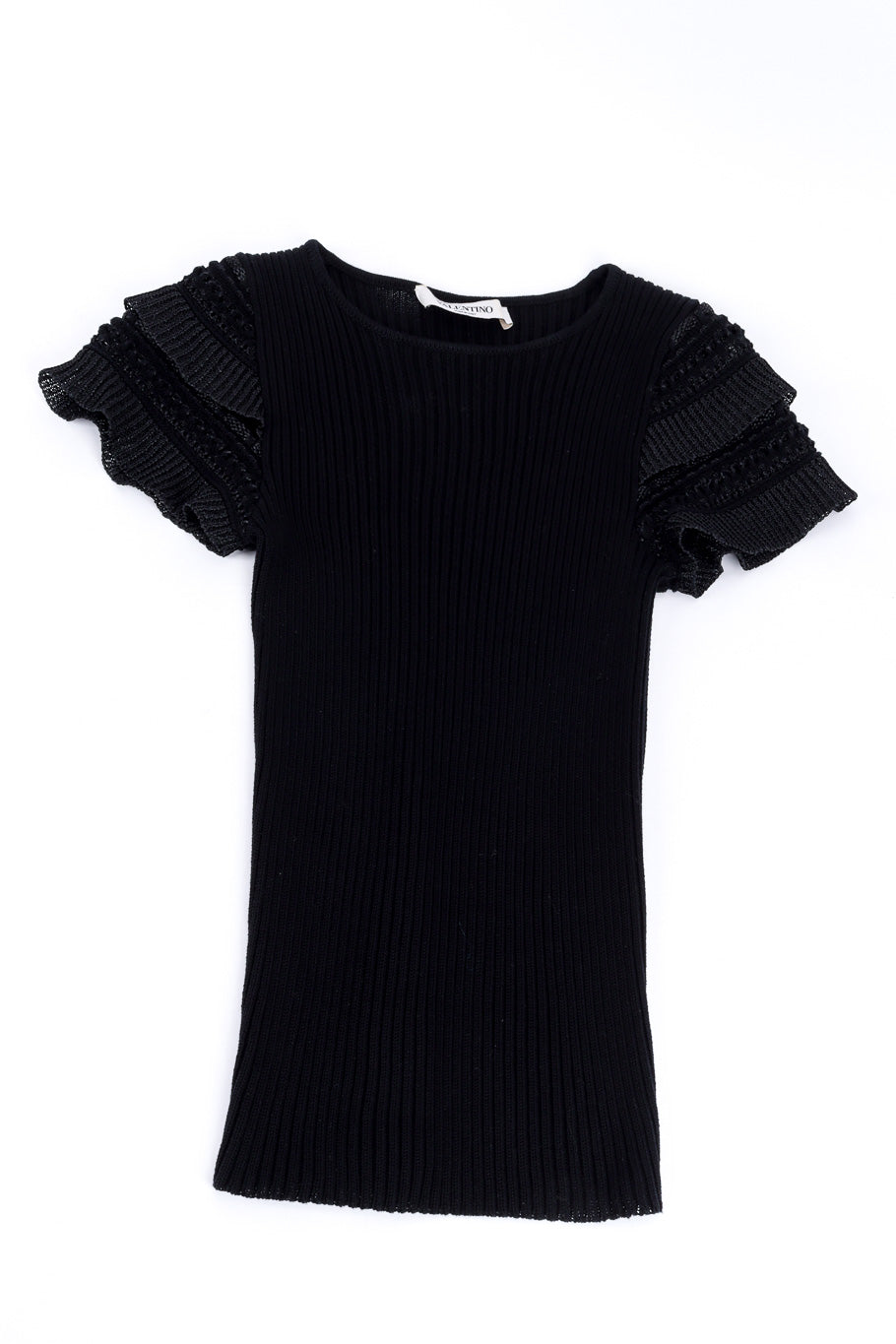 Ribbed Ruffle Knit Top & Skirt Set by Valentino shirt front @recessla