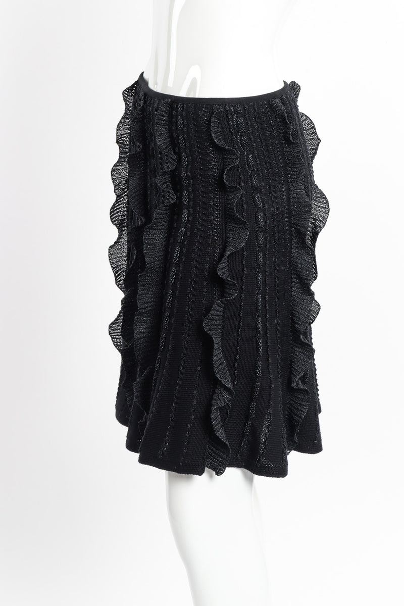 Ribbed Ruffle Knit Top & Skirt Set by Valentino on mannequin skirt only side @recessla