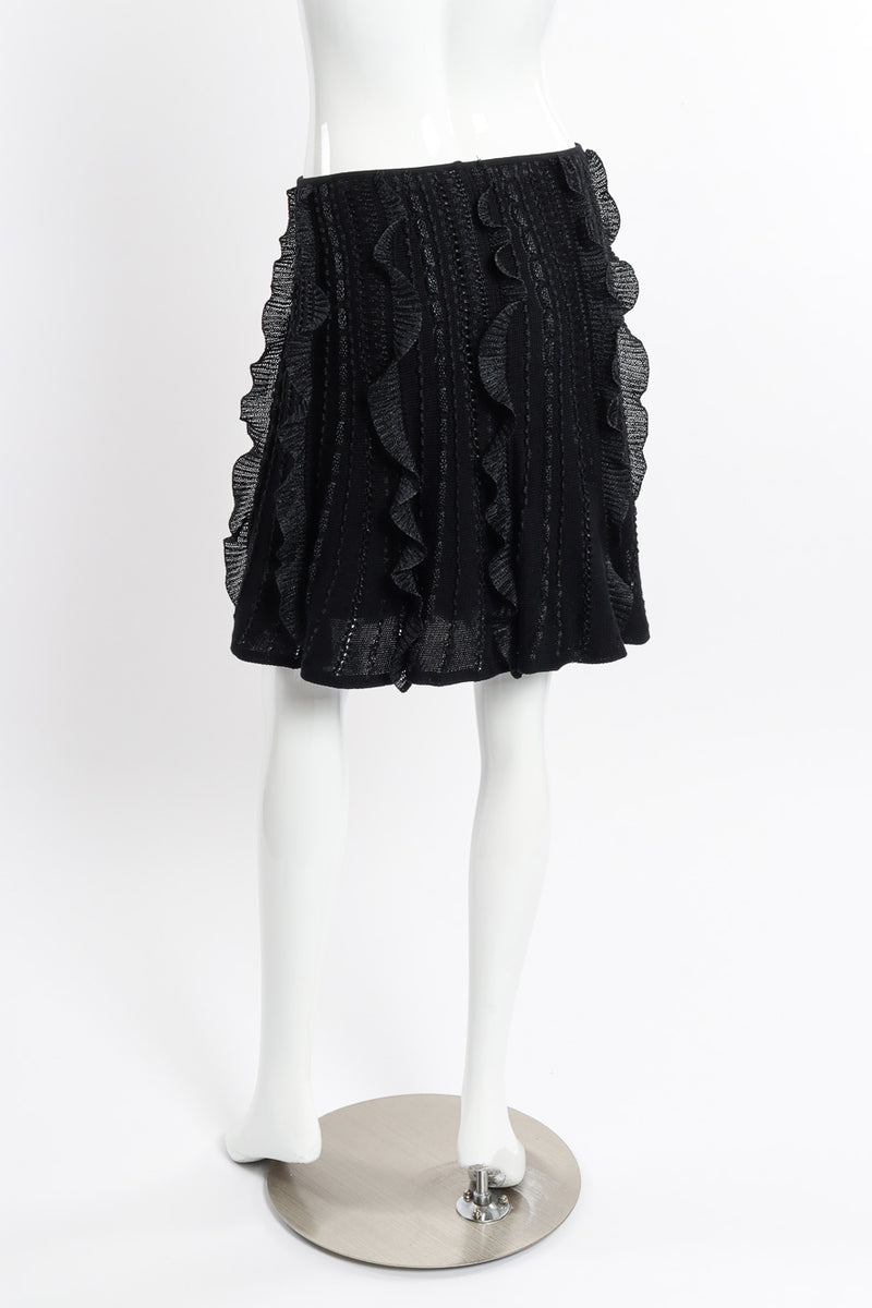 Ribbed Ruffle Knit Top & Skirt Set by Valentino on mannequin skirt only back @recessla