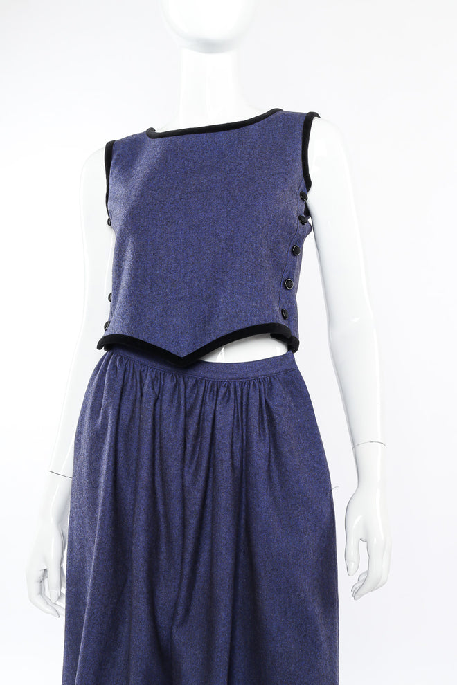 Valentino Boutique cotton denim top and skirt set on mannequin @recessla