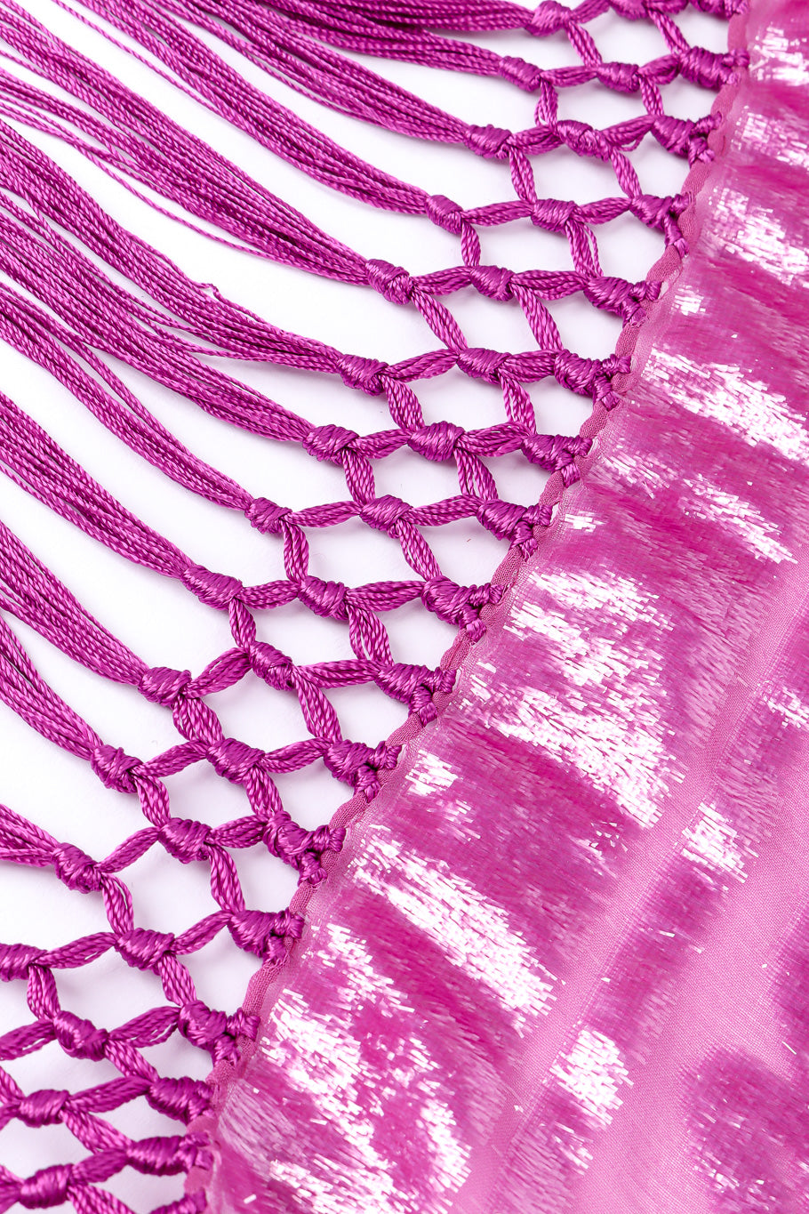 Velvet fringe shawl by Valentino fringe close @recessla