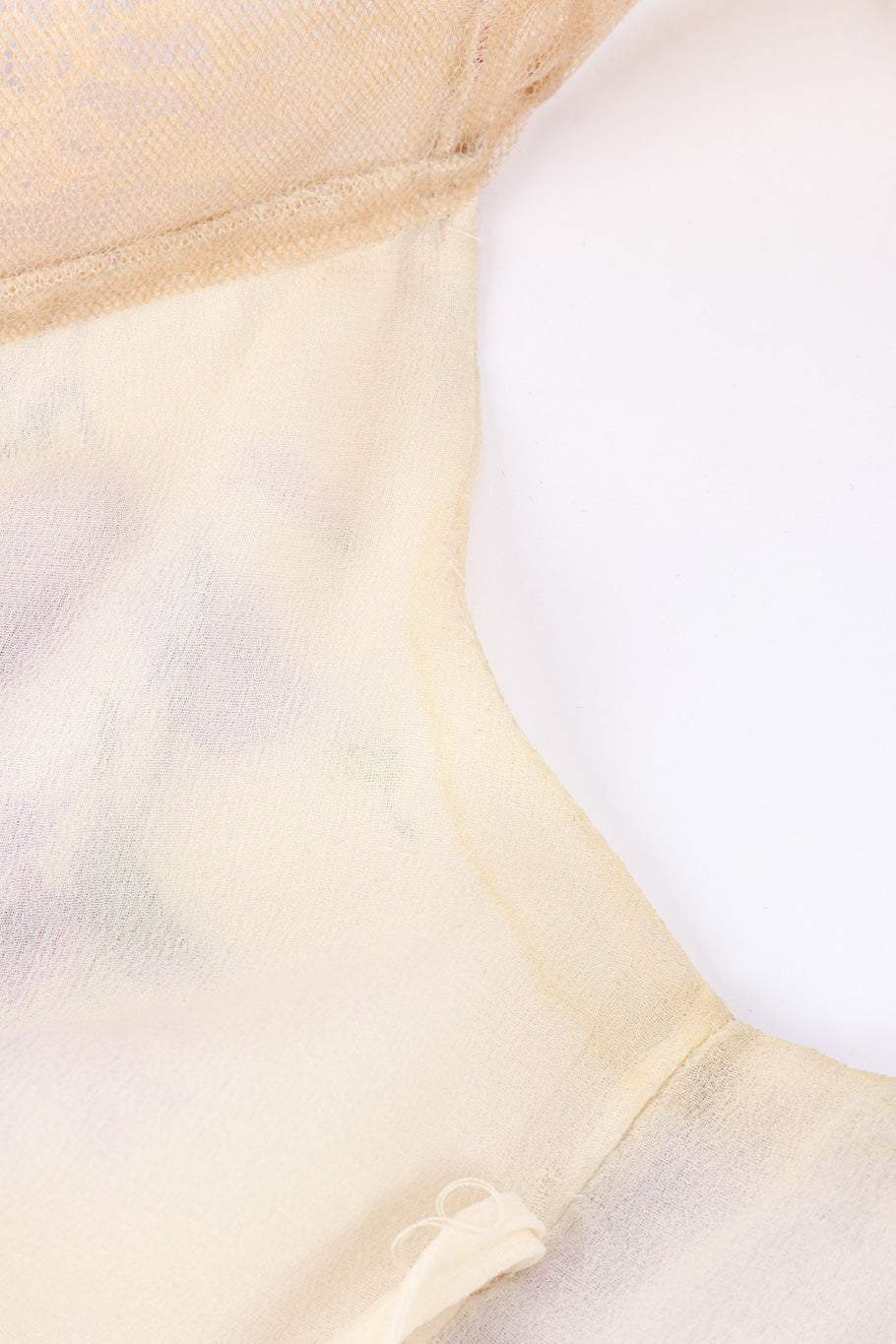 Vintage Valentino Floral Lace Maxi Dress yellow stain near armpit closeup @Recessla
