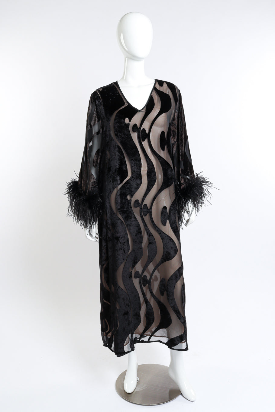 Valentino Feather & Velvet Caftan on mannequin @RECESS LA