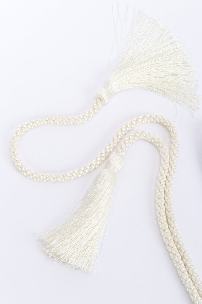 Valentino Silk Floral Beaded Tassel Belt rope detail @recess la