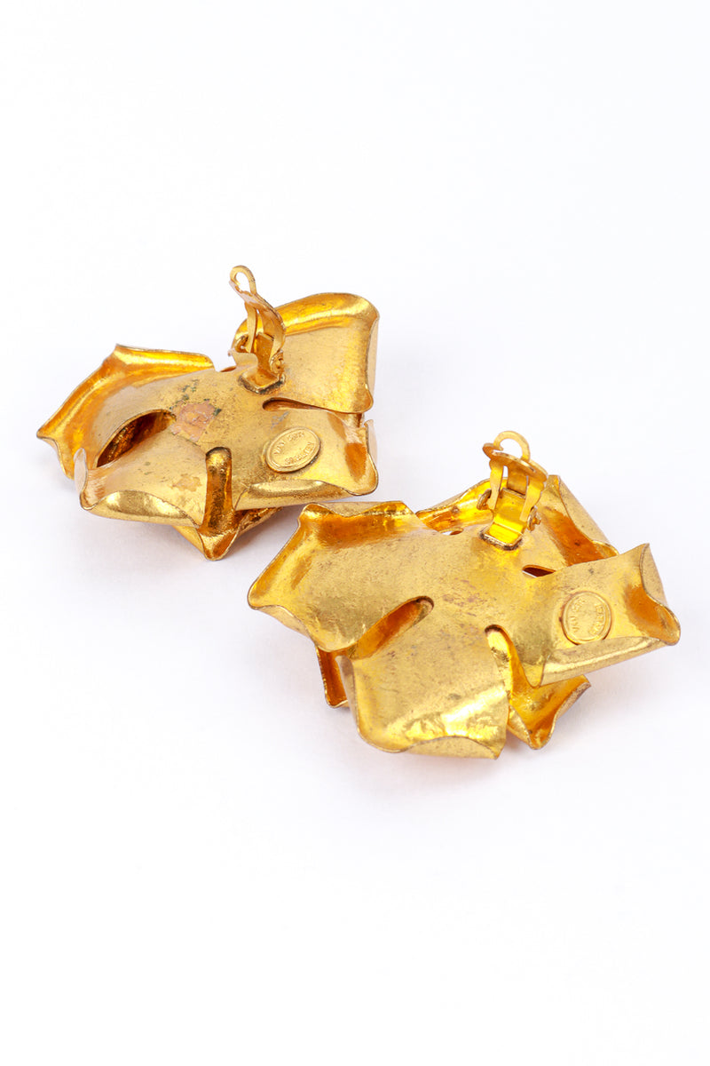 Hervé Van der Straeten Gold Gilded Flower Earrings open @RECESS LA