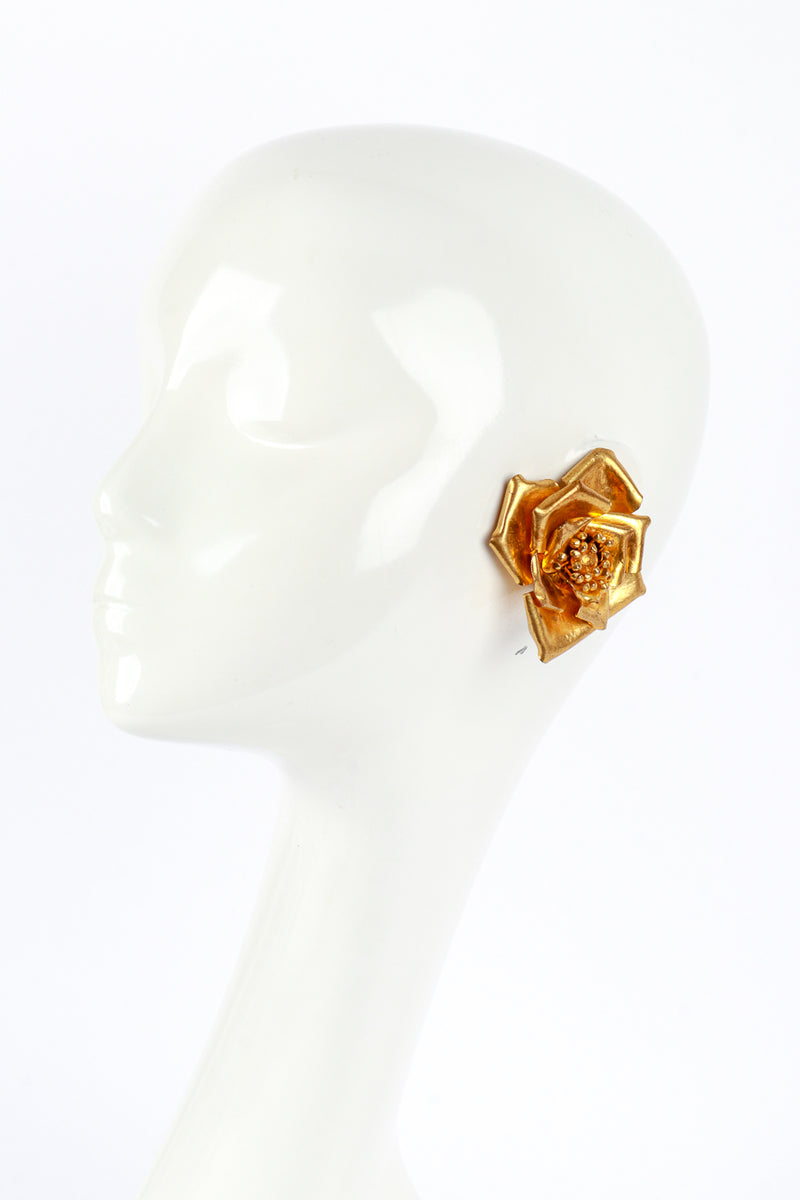 Hervé Van der Straeten Gold Gilded Flower Earrings mannequin @RECESS LA