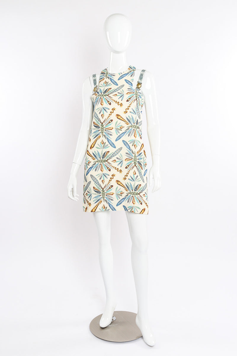 Versace Plume Print Mini Dress front view on mannequin @Recessla