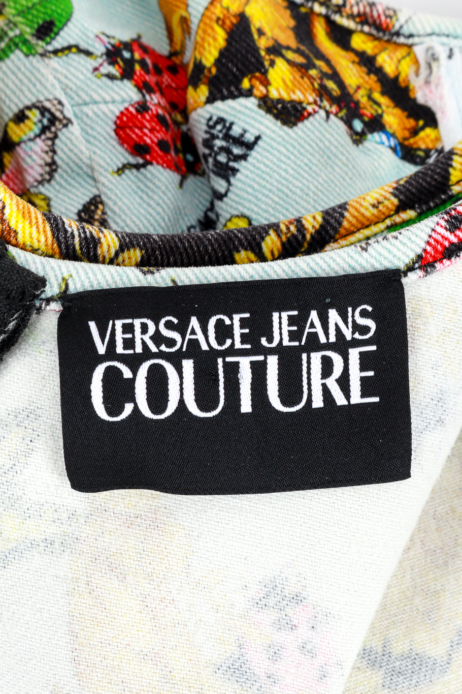 Vintage Versace Jeans Couture Baroque Ladybug Bustier Top signature label @recess la