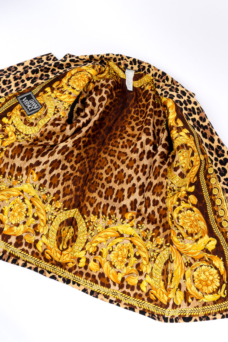 1992 S/S Silk Leopard Print Blazer by Versace open lining @recessla
