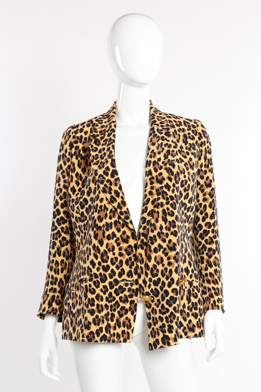 Vintage Versace 1992 S/S Silk Leopard Print Blazer – Recess