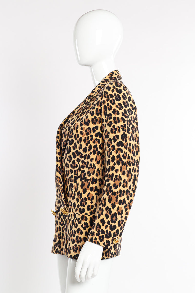 1992 S/S Silk Leopard Print Blazer by Versace on mannequin side @recessla