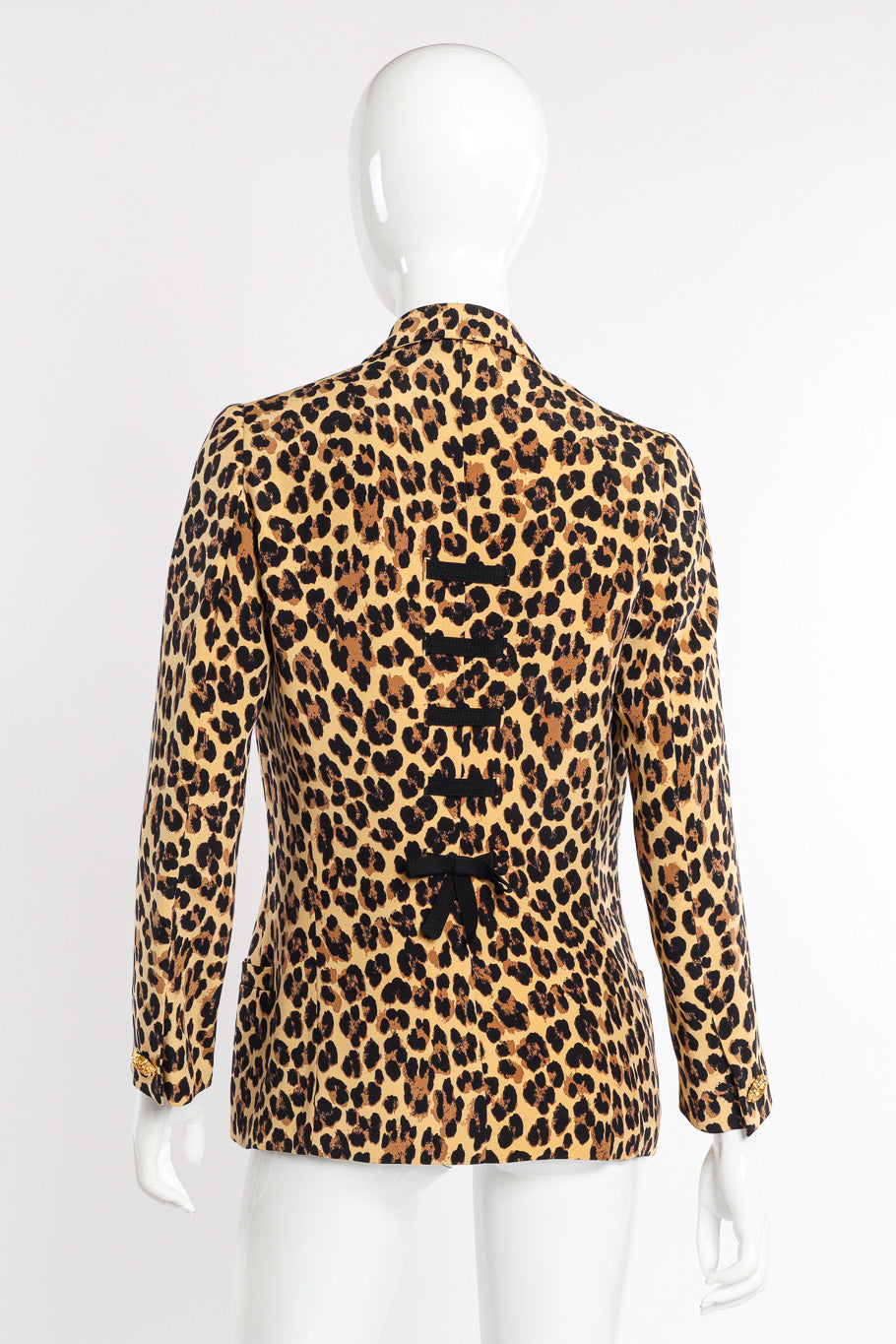 1992 S/S Silk Leopard Print Blazer by Versace on mannequin back @recessla