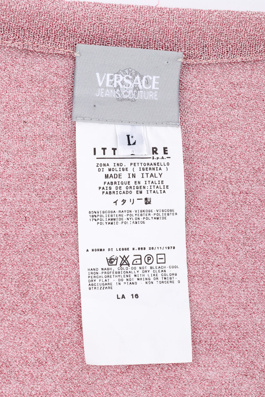  Knit top by Versace tag @recessla