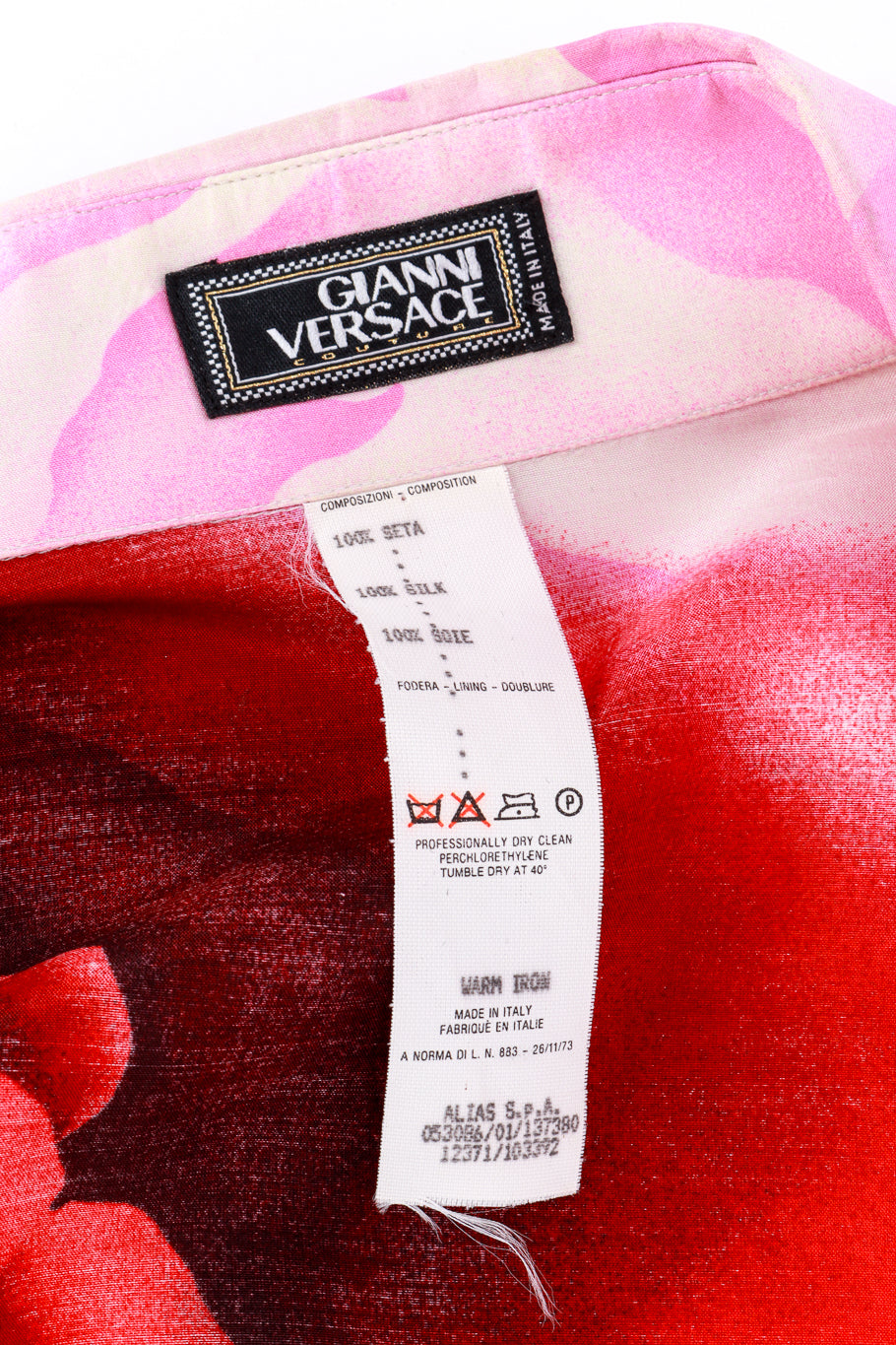 Vintage Versace Rose Print Blouse label detail  @RECESS LA
