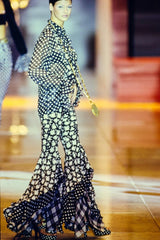 cardigan dress polka dot print on model on 1993 runway 