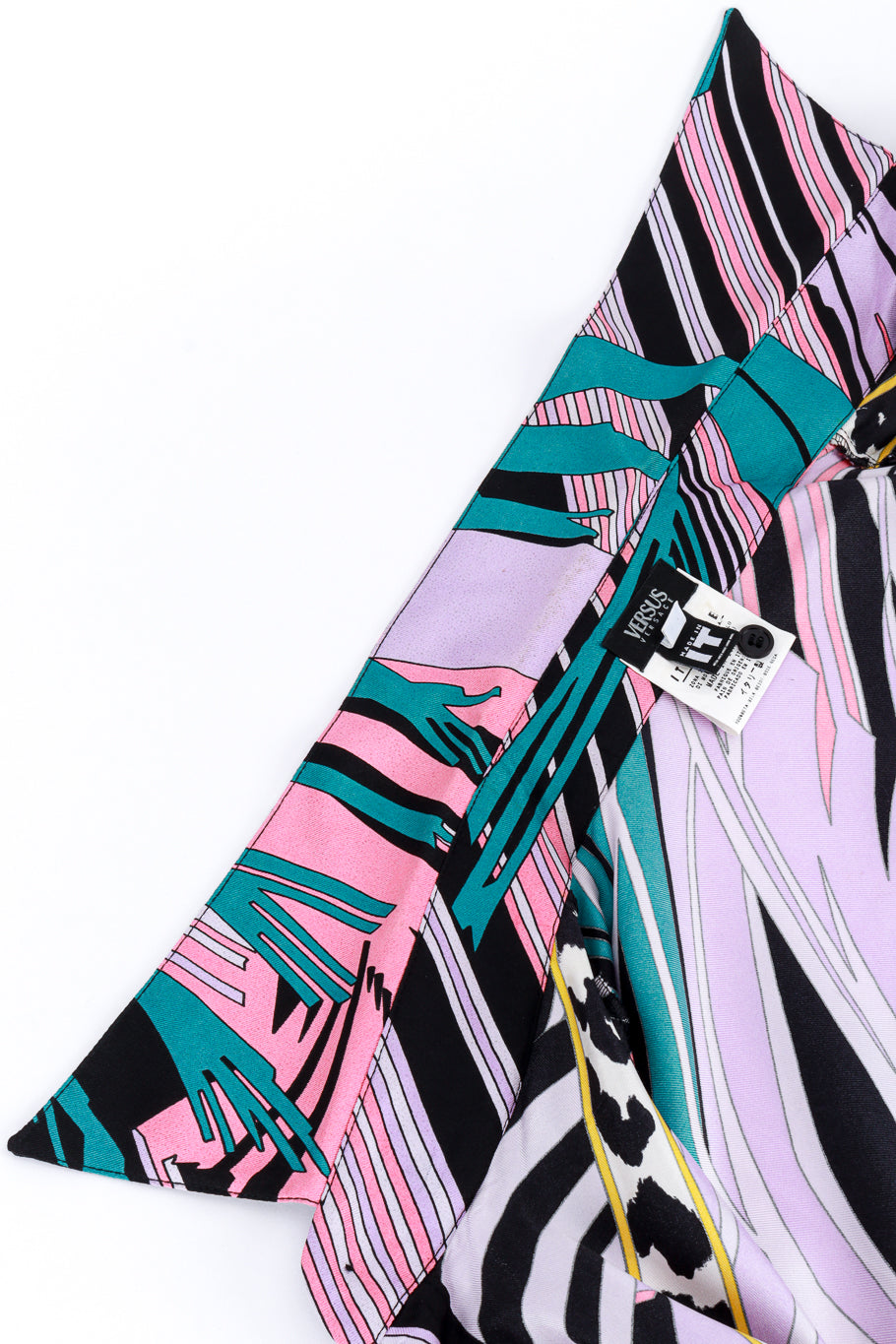 Vintage Versace Zebra Geo Abstract Blouse collar detail @RECESS LA
