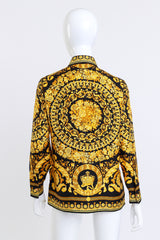 Versace Baroque Crown Silk Button Up back on mannequin @recess la