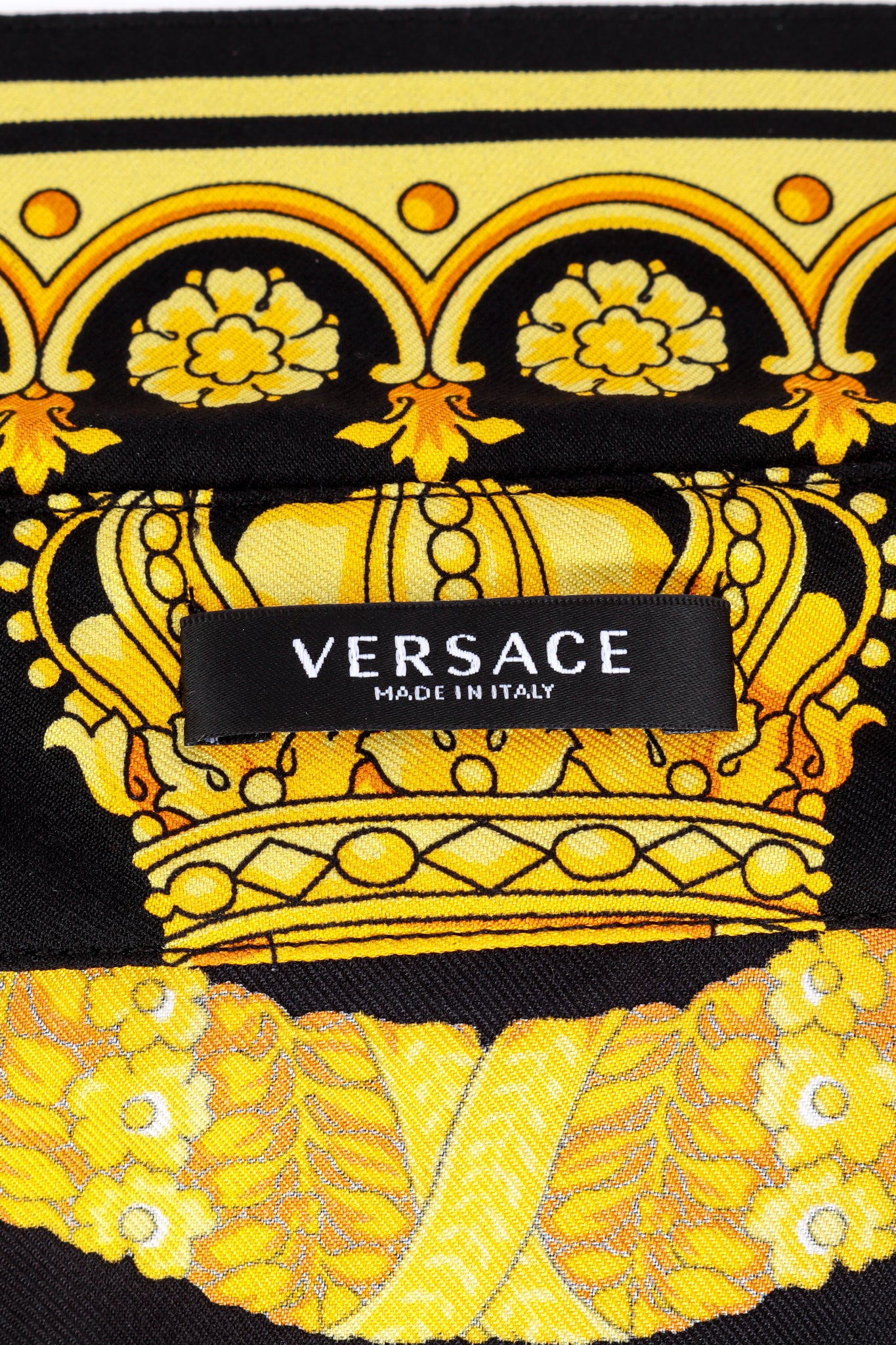 Versace Baroque Crown Silk Button Up label @recess la