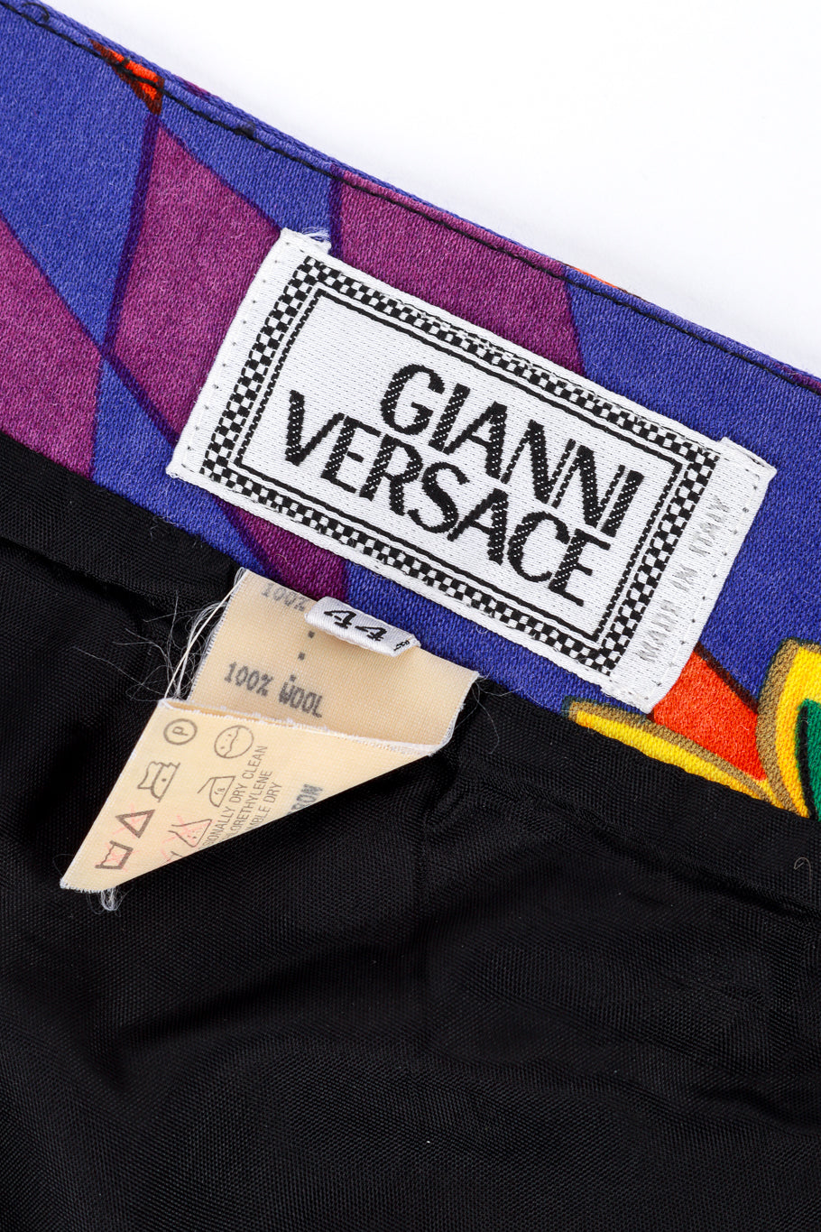 Versace 1991 Cornucopia of Prints Skirt Suit label @RECESS LA
