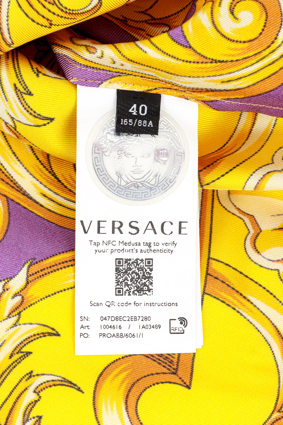 Versace Dark Orchid Barocco Blouse label @RECESS LA